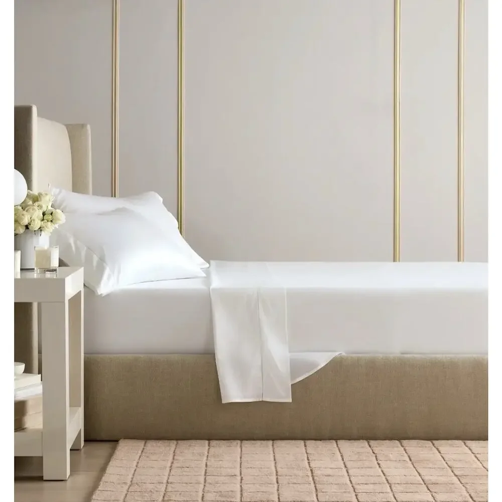 Quince Signature Giza Cotton Sateen Twin Sheet Set White NWOT 3 Pc Bedding